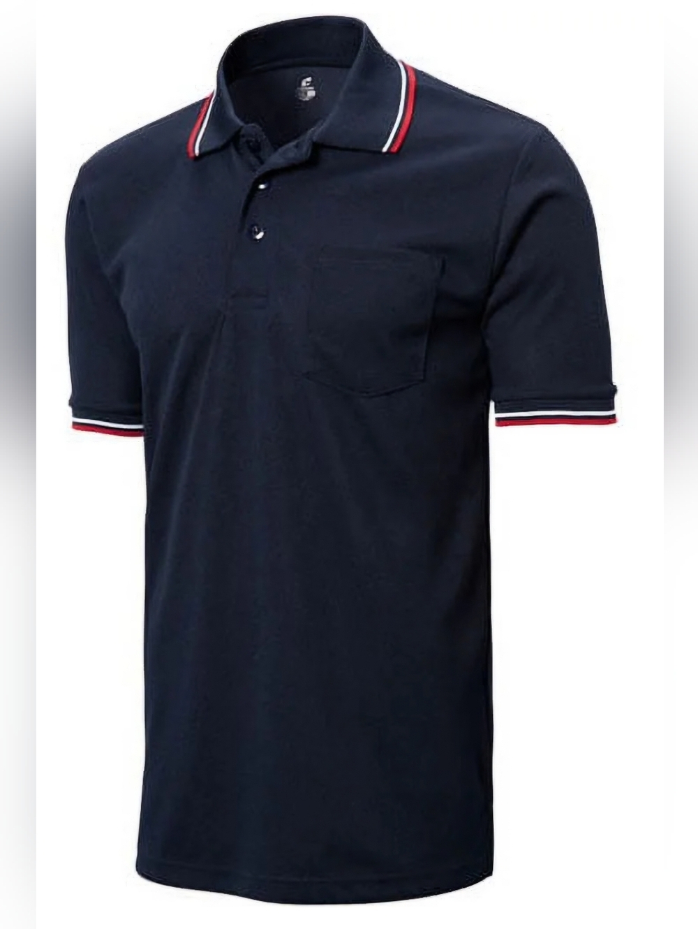 Men's Navy Polo Shirt with Contrast Trim